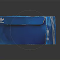 Adidas Blue Sneaker Box Featuring White Stripes And Brand Logo