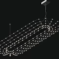 Modern Chandelier With Numerous Small Lights In Irregular Net Like Structure Design 3d model