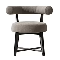 Simple Modern Dining Chair With Gray Fabric Seat And Black Wooden Legs