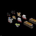 Various Styles Food Trucks And Mobile Food Stalls With Umbrellas And Seating