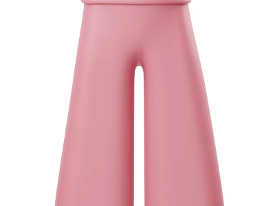 Fashionable Pink Wide Leg Pants For Women Casual Loose Fit Daily Wear 3d model