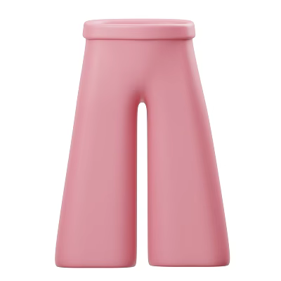 Fashionable Pink Wide Leg Pants For Women Casual Loose Fit Daily Wear 3d model