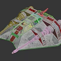 Detailed Mechanical Sci Fi Starship Design With Red Gray Details Cockpit And Engines
