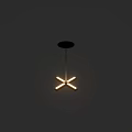 Modern Geometric Chandelier Design With LED Light Strips And Sleek Metal Frame