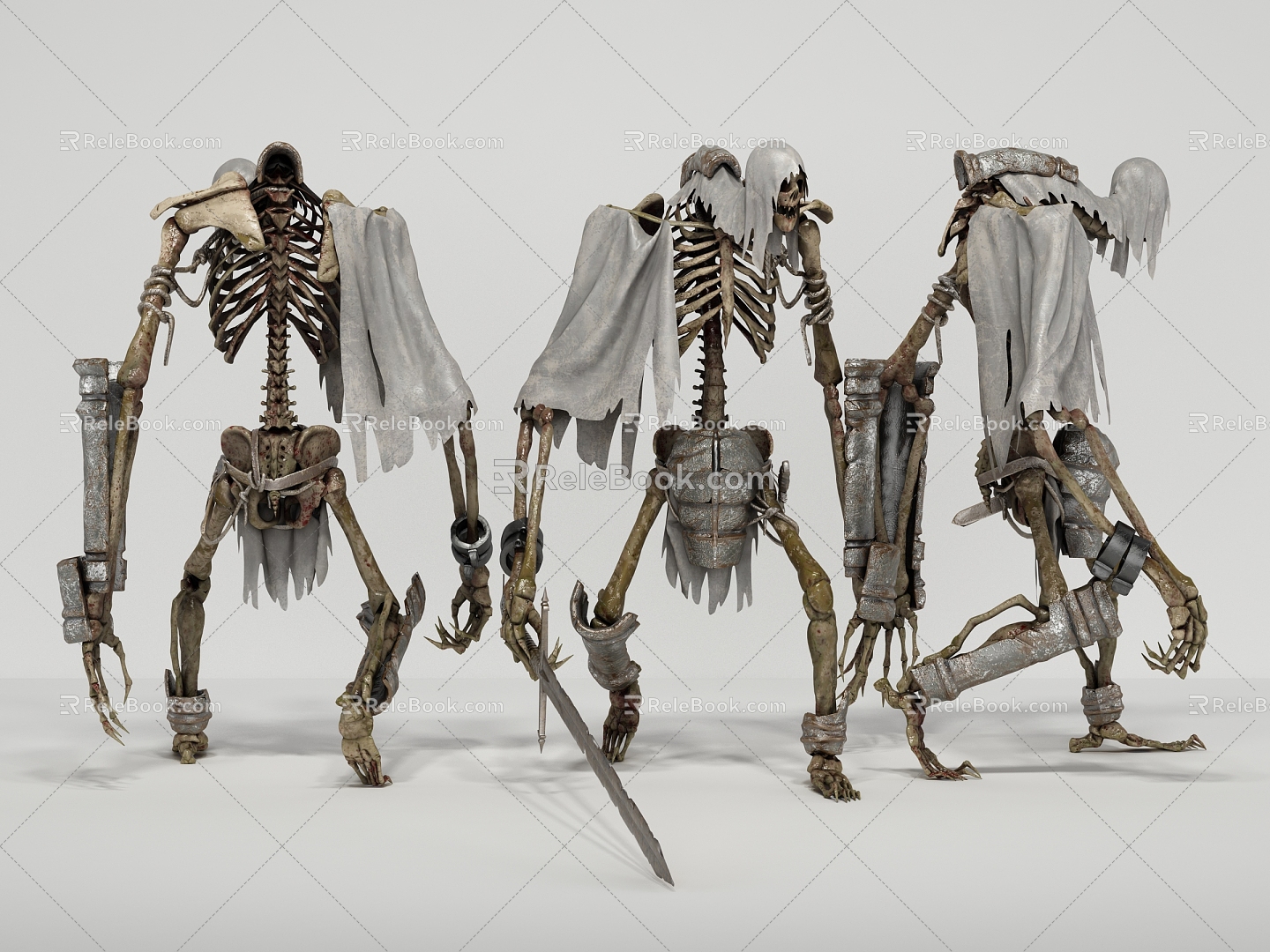 Modern Game Character Skeleton Soldier 3d model