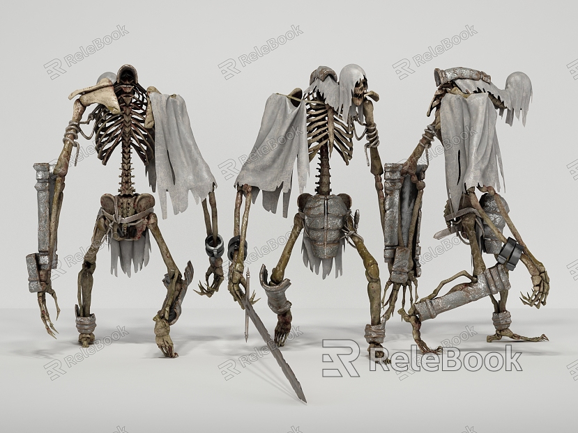 Modern Game Character Skeleton Soldier model