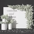 Elegant White Ceramic Vases With Fresh White Floral Blooms And Scattered Petals