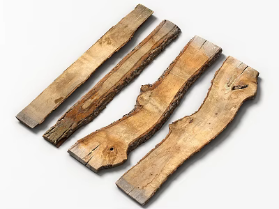Natural Stone Like Wood Planks With Rustic Texture And Organic Shapes 3d model