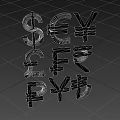 Unique Wall Decor Featuring Dollar Euro Yen Pound and Currency Symbols