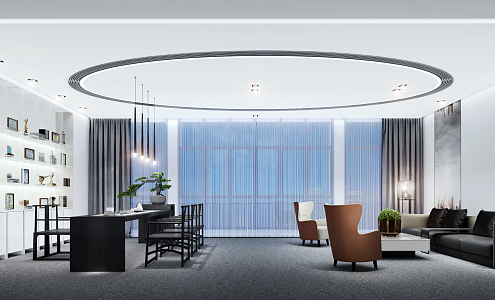 New Chinese Style Office VIP Room 3d model