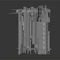 Gray Architectural Model With Intricate Doorway And Decorative Stone Details