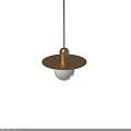 Modern Gold Metallic Pendant Light With White Globe Bulb Design 3d model