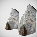 Translucent Rock Slices With White Brown Textures And Dark Edges 3d model