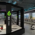 Modern Gym Interior Featuring Various Fitness Equipment Weight Machines Workout Benches and Bright Lighting