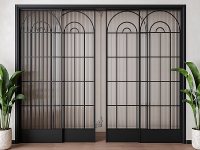 French Changhong glass sliding door 3d model