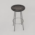 Black Padded Seat Bar Stool With Metal Legs And Footrest Ring