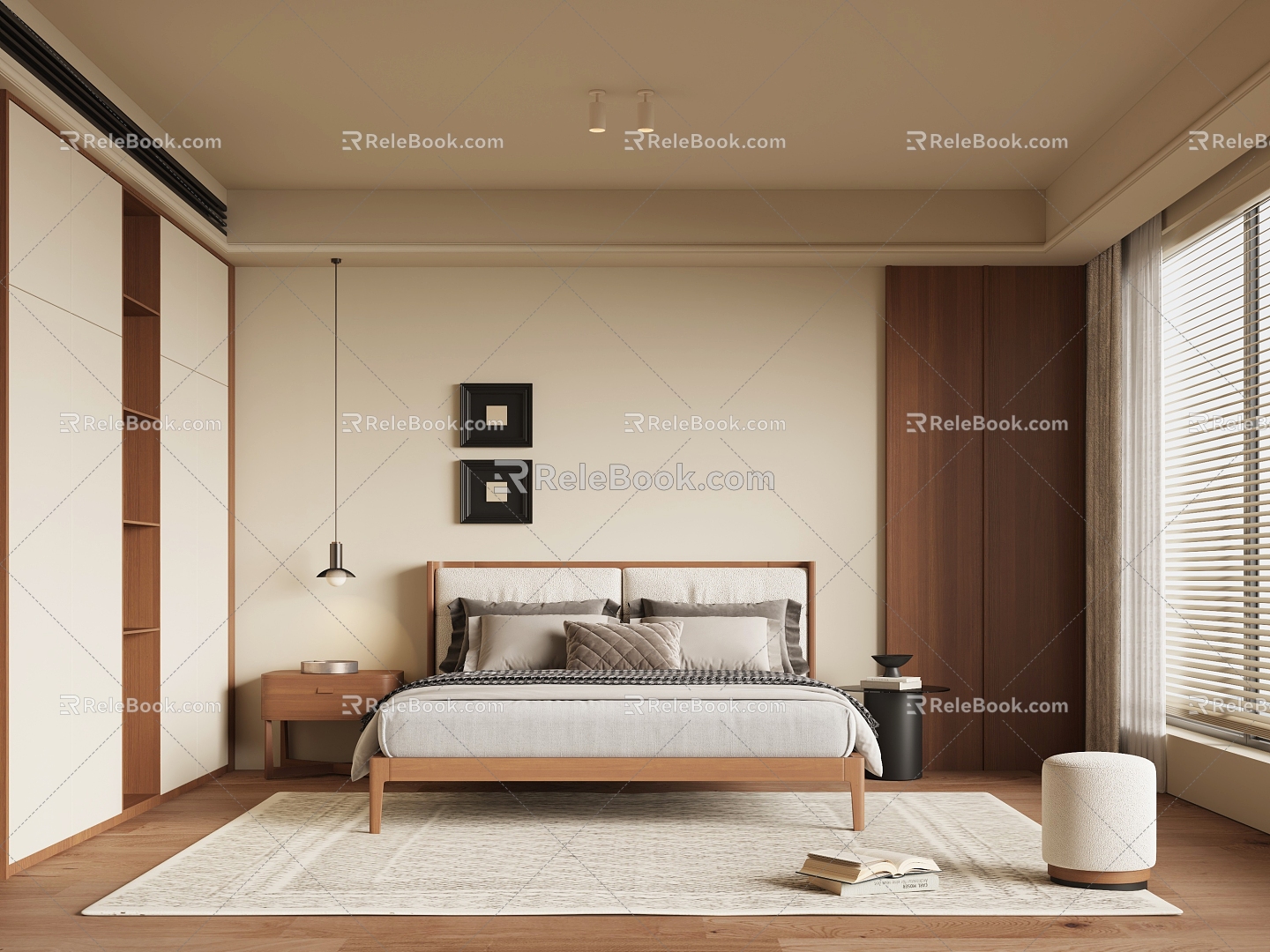 Middle Style Bedroom 3d model