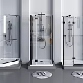 Modern Shower Sauna Interior Design With Three Glass Enclosures And Bath Mats