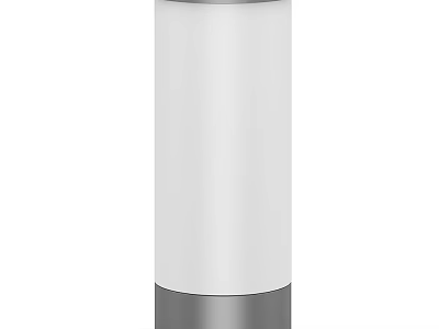 Modern Cylindrical Outdoor Light With White Shade And Silver Base Design 3d model