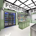 Supermarket Department Store Interior With Shopping Carts Checkout Counters And High Quality Natural Food Section