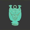 Golden Owl Shaped Decorative Household Item With Heart Pattern And Detailed Texture