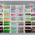 Refrigerator Freezer Interior Featuring Organized Shelves And Various Cold Drink Bottles 3d model