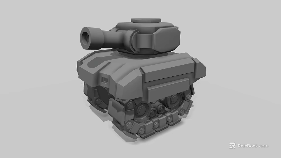 Military Tank Model With Cannon Armored Structure And Heavy Duty Tracks 3d model 