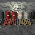 Industrial Storage Tanks Featuring Various Sizes Different Colors And Cylindrical Spherical Shapes 3d model