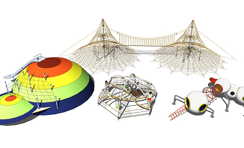 Modern play equipment Children's play equipment Climbing net 3d model