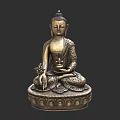 Traditional Sitting Buddha Sculpture Carving With Intricate Patterns And Decorative Base