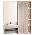 Modern Bathroom Cabinet Frame With Large Mirror Sink And Elegant Lighting Design