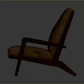 Stylish Brown Leather Armchair With Wooden Frame For Comfortable Living Room