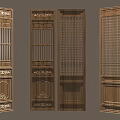 Chinese Style Decorative Wooden Screens With Traditional Carvings And Lattice Patterns