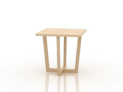 Modern Minimalist Wooden Side Table with Light Wood Finish and Sleek Leg Design 3d model