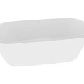 Modern White Freestanding Bathtub With Sleek Oval Design For Bathroom