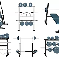 Sports Equipment With Barbells Dumbbells Weight Racks And Bench Press For Home Gym Fitness Training