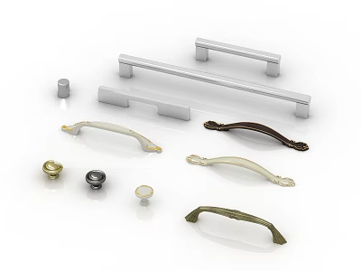 Various Styles of Furniture Handles for Cabinet and Drawer Applications 3d model