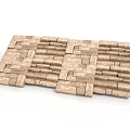 Modern Decorative Stone Tile Arranged In Interlocking Pattern For Wall And Floor 3d model