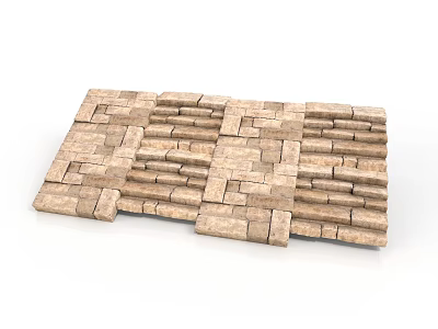 Modern Decorative Stone Tile Arranged In Interlocking Pattern For Wall And Floor 3d model