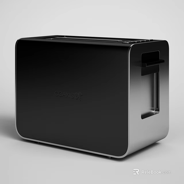 DeLonghi Black Toaster Modern Sleek Kitchen Appliance With Stainless Steel Design 3d model 