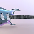 Sleek Modern Electric Guitar With Metallic Gradient Body And Multiple Pickups Strings 3d model