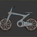 Vintage Distressed Bicycle With Blue Body And Pink Spokes In Retro Style