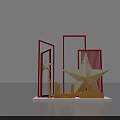 Multiple Red And White Small Boxes In Various Styles Neatly Arranged On Gray Background