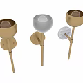 Modern Wall Lamps With Gold Metal Structures And White Spherical Shades Design