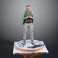 Woman in Green Top Khaki Pants Wearing Tactical Vest Standing on Platform with Patterned Base