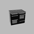 Modern Kitchen Cooktop Appliance With Multiple Burners And Sleek Black Surface 3d model