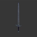 Classic Metal Sword With Sharp Blade And Intricate Hilt Design On Dark Background