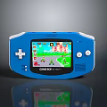 Blue Game Boy Color Handheld Gaming Console With Retro Game Display Screen
