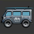 minibus minivan driverless bus school bus van box car 3d model