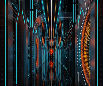 Modern sci-fi KTV aisle 3d model